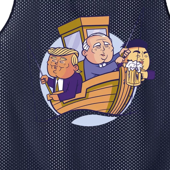 Fishing Presidents Funny Mesh Reversible Basketball Jersey Tank