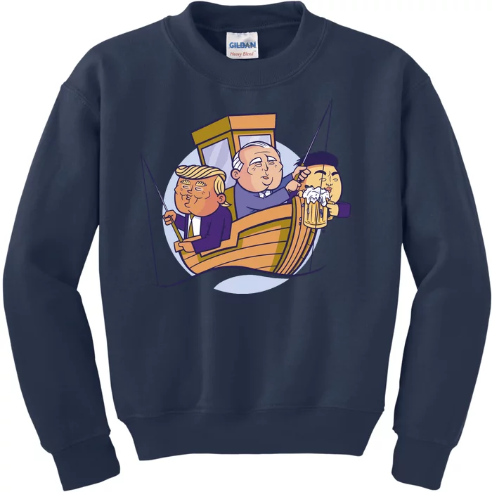 Fishing Presidents Funny Kids Sweatshirt