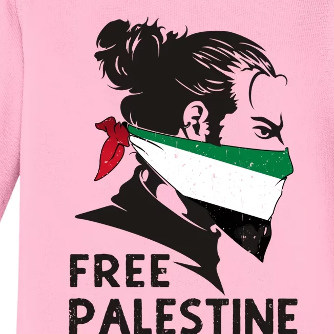 Free Palestine Flag Save Gaza End Occupation Palestinian Gift Baby Long Sleeve Bodysuit