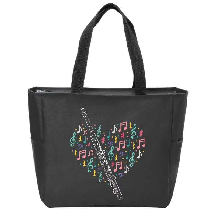 Flute Player Flutist Marching Band Music Lover Musician Zip Tote Bag