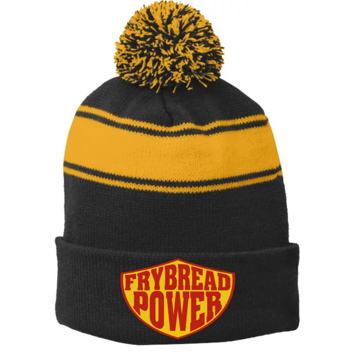 Frybread Power Stripe Pom Pom Beanie