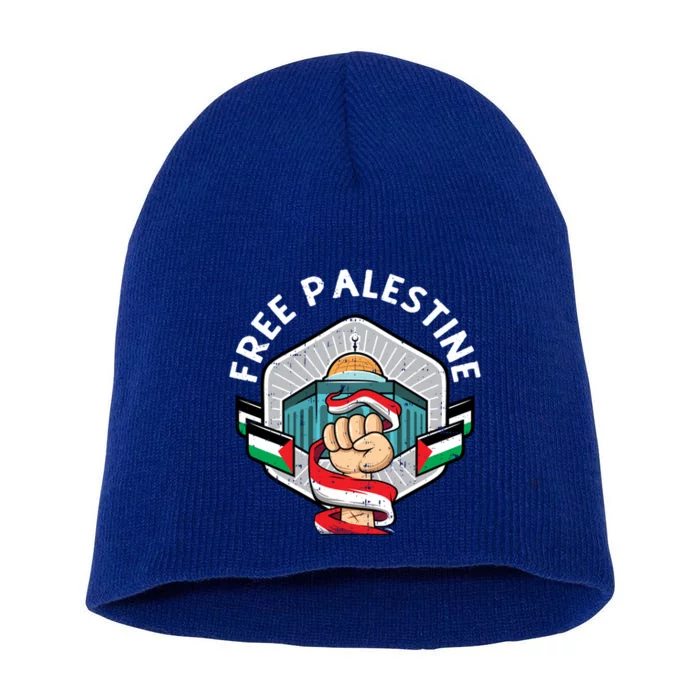 Free Palestine Flag Save Gaza Strip End The Occupation Great Gift Short Acrylic Beanie