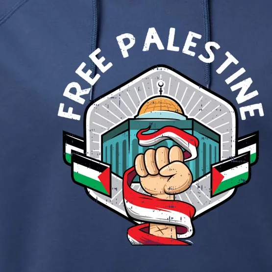 Free Palestine Flag Save Gaza Strip End The Occupation Great Gift Performance Fleece Hoodie