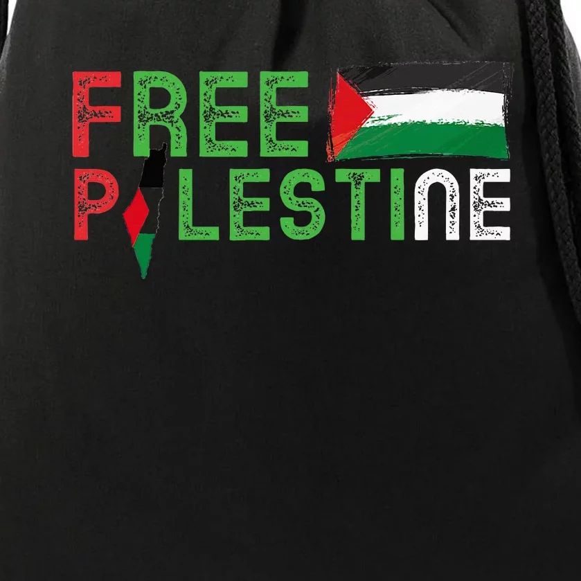 Free Palestine Flag Arabic Free Gaza Palestinian Flag Drawstring Bag