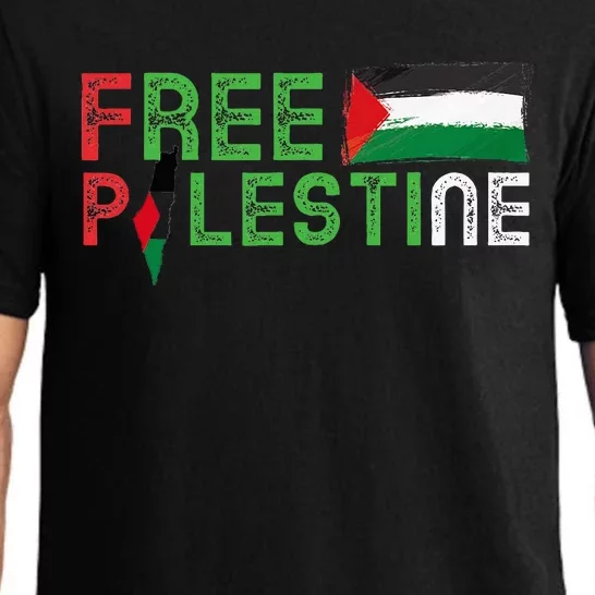 Free Palestine Flag Arabic Free Gaza Palestinian Flag Pajama Set