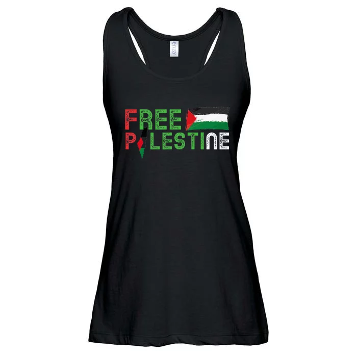 Free Palestine Flag Arabic Free Gaza Palestinian Flag Ladies Essential Flowy Tank