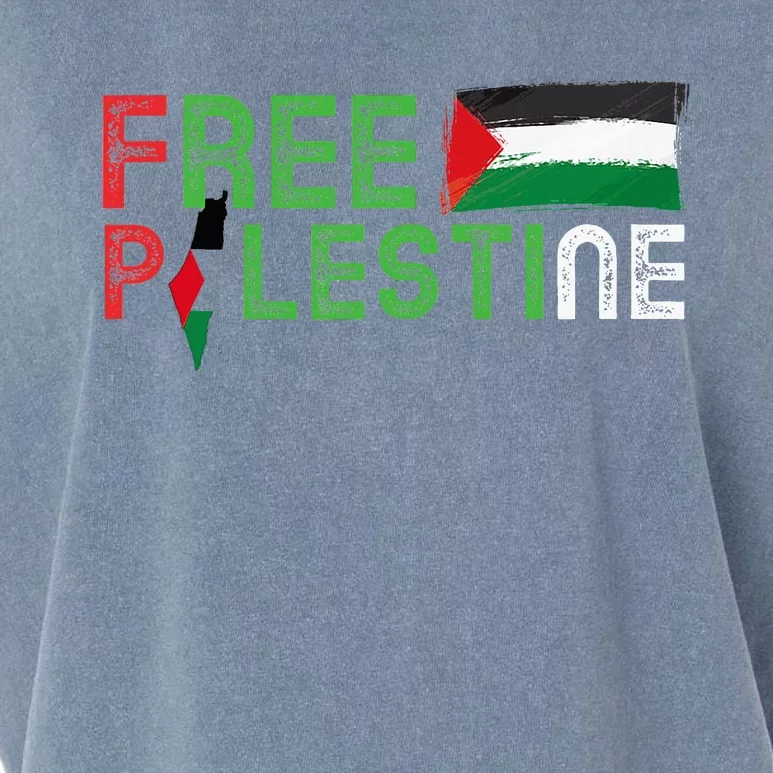 Free Palestine Flag Arabic Free Gaza Palestinian Flag Garment-Dyed Women's Muscle Tee