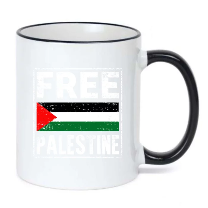 Free Palestine Flag Graphic Meaningful Gift Black Color Changing Mug