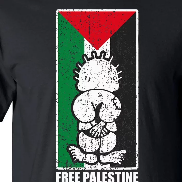 Free Palestine Flag Hanthala Gaza Save Sheikh Jarrah Tall T-Shirt