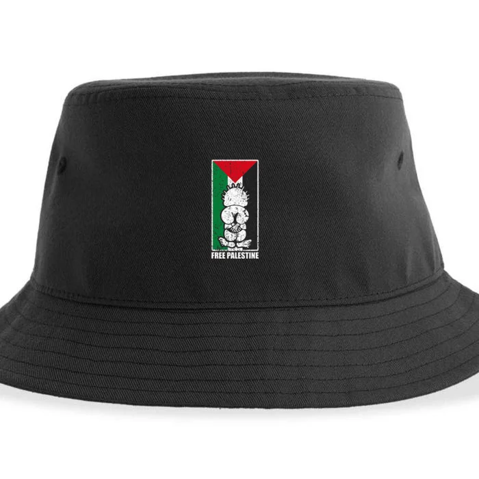 Free Palestine Flag Hanthala Gaza Save Sheikh Jarrah Sustainable Bucket Hat