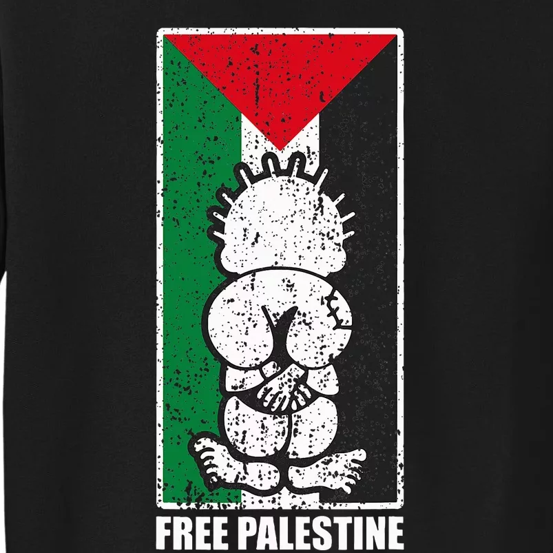 Free Palestine Flag Hanthala Gaza Save Sheikh Jarrah Tall Sweatshirt