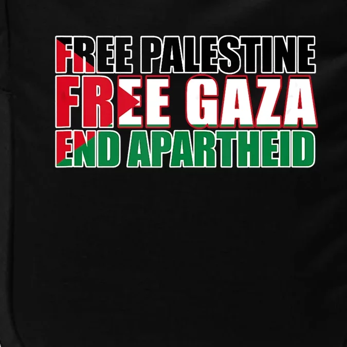 Free Palestine Free Gaza End Apartheid Palestinian Flag Impact Tech Backpack