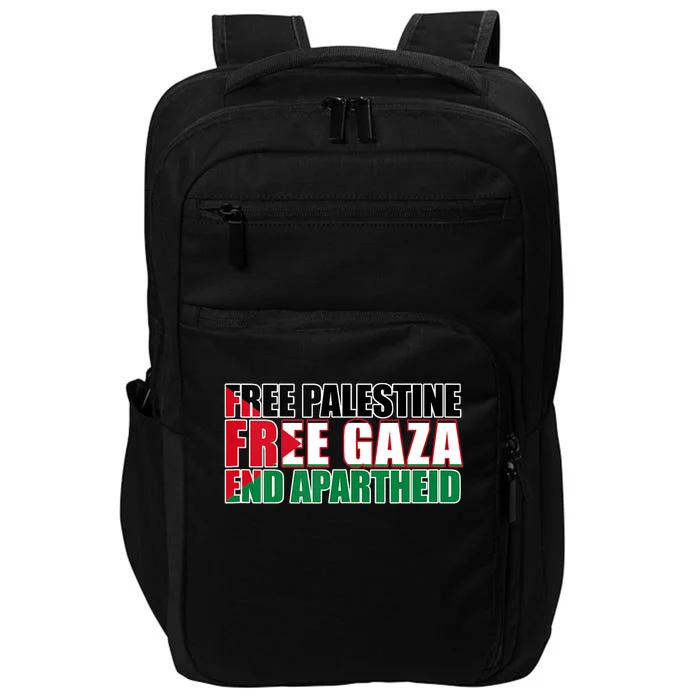 Free Palestine Free Gaza End Apartheid Palestinian Flag Impact Tech Backpack