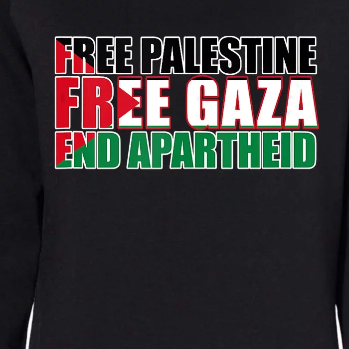 Free Palestine Free Gaza End Apartheid Palestinian Flag Womens California Wash Sweatshirt