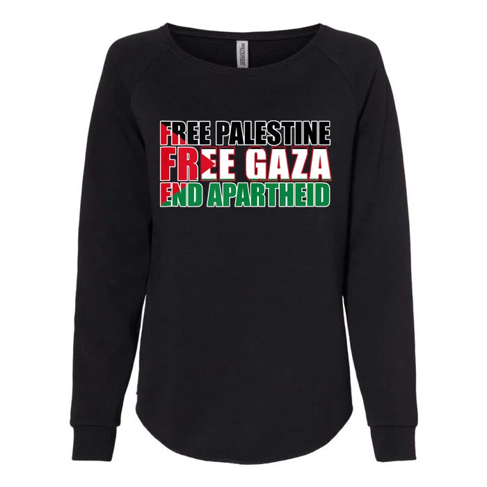 Free Palestine Free Gaza End Apartheid Palestinian Flag Womens California Wash Sweatshirt