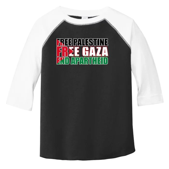 Free Palestine Free Gaza End Apartheid Palestinian Flag Toddler Fine Jersey T-Shirt