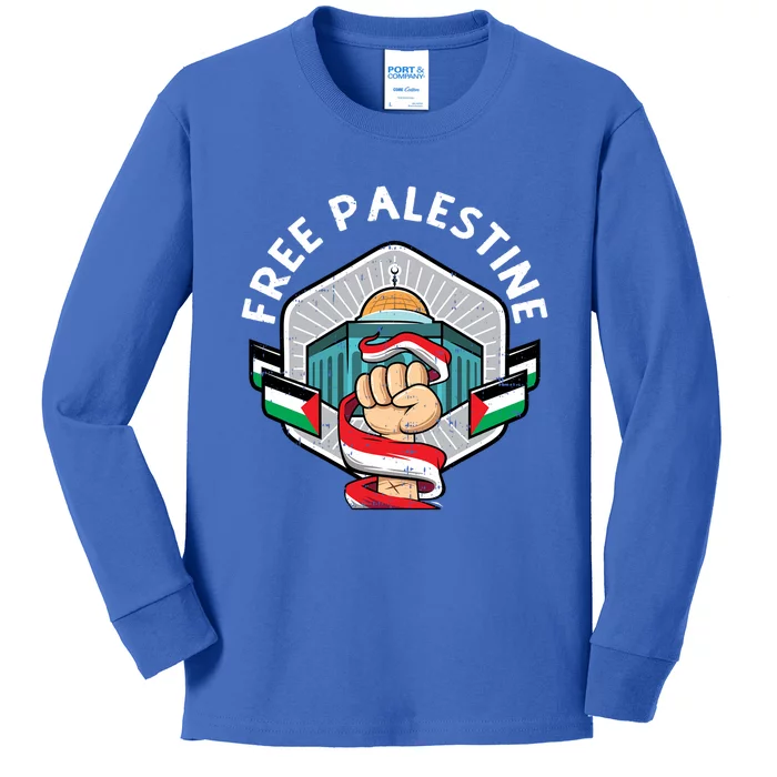 Free Palestine Flag Save Gaza Strip End The Occupation Gift Kids Long Sleeve Shirt