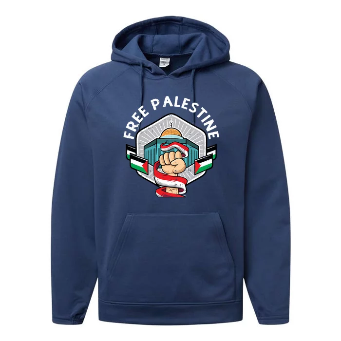 Free Palestine Flag Save Gaza Strip End The Occupation Gift Performance Fleece Hoodie