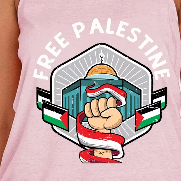 Free Palestine Flag Save Gaza Strip End The Occupation Gift Women's Knotted Racerback Tank