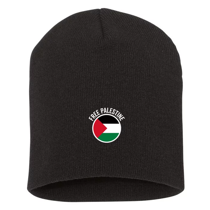 Free Palestine Free Gaza Palestine Flag Stop War Short Acrylic Beanie