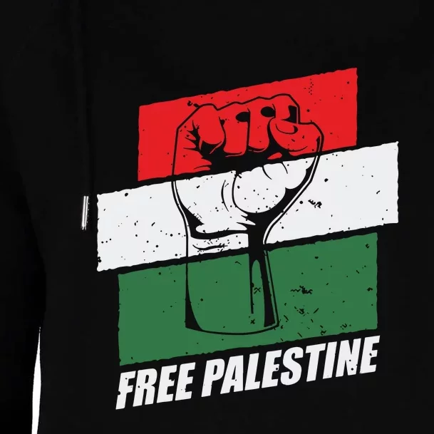 Free Palestine Womens Funnel Neck Pullover Hood