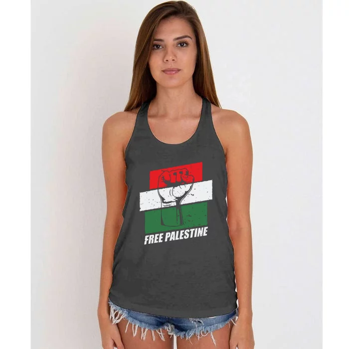 Free Palestine Women's Knotted Racerback Tank