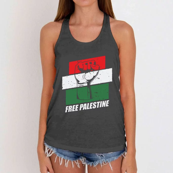 Free Palestine Women's Knotted Racerback Tank