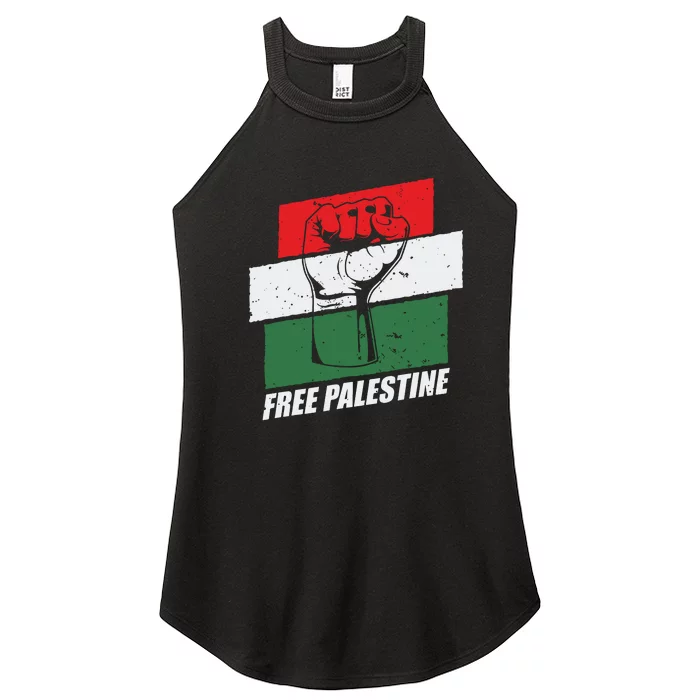 Free Palestine Women’s Perfect Tri Rocker Tank