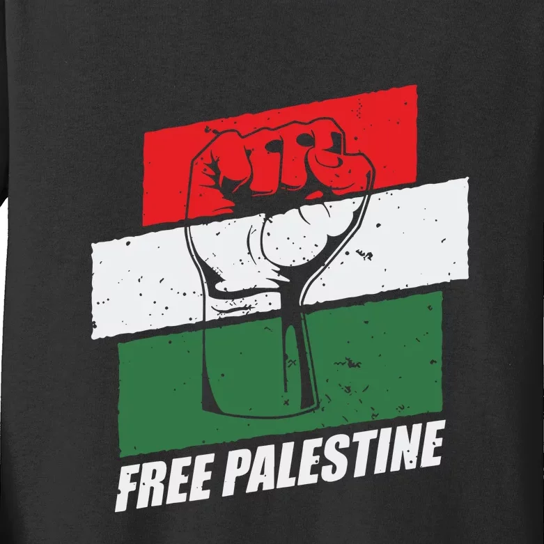 Free Palestine Kids Long Sleeve Shirt