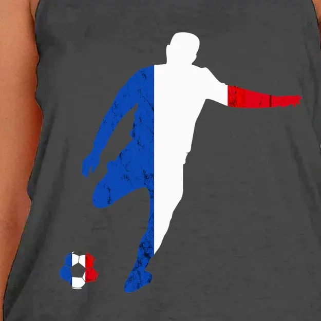 French Pride France Soccer Team France Flag French Roots Women's Knotted Racerback Tank