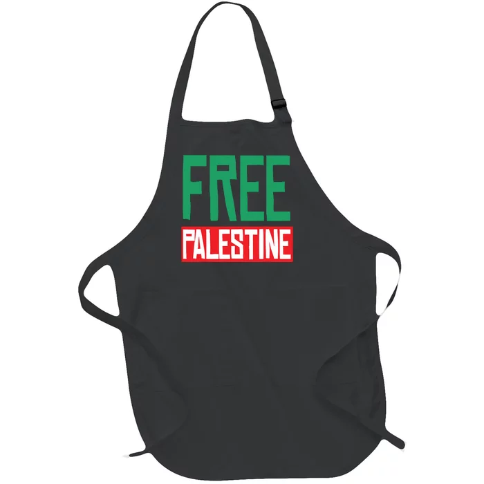 Free Palestine Full-Length Apron With Pocket