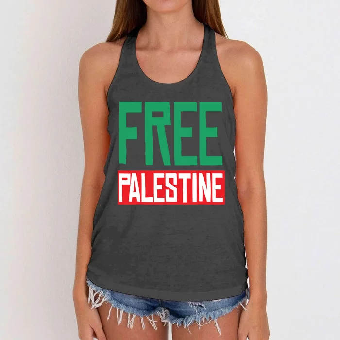 Free Palestine Women's Knotted Racerback Tank