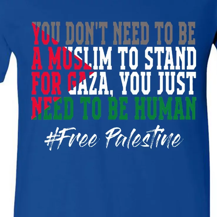 Free Palestine Flag I Love Palestine Gaza V-Neck T-Shirt