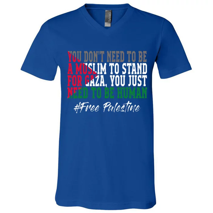 Free Palestine Flag I Love Palestine Gaza V-Neck T-Shirt