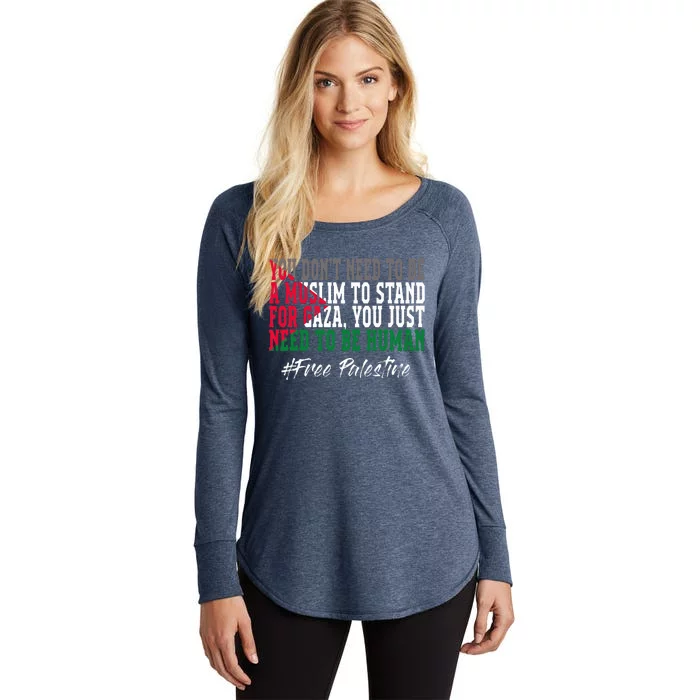 Free Palestine Flag I Love Palestine Gaza Women's Perfect Tri Tunic Long Sleeve Shirt