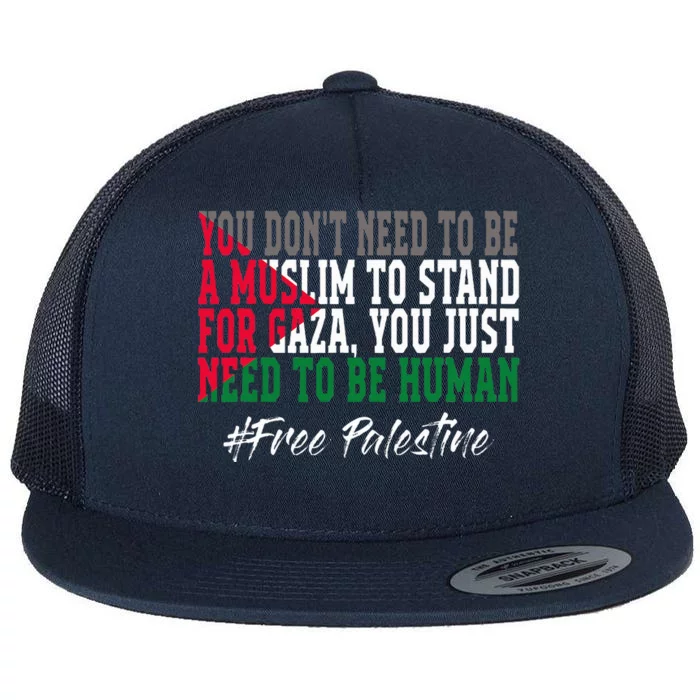 Free Palestine Flag I Love Palestine Gaza Flat Bill Trucker Hat