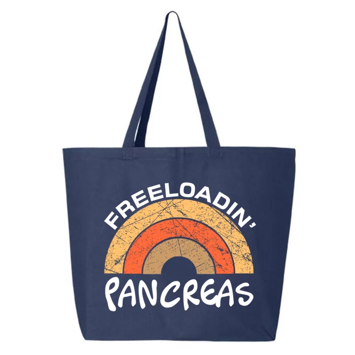 Freeloadin Pancreas Funny Type 1 Diabetes Diabetic Rainbow Gift 25L Jumbo Tote