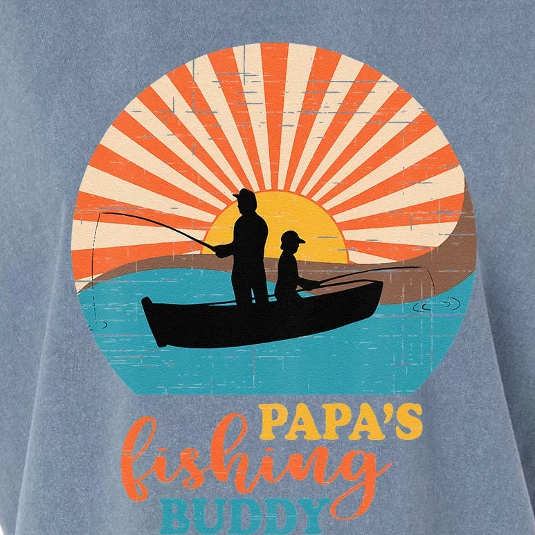 Fishing Papas Fishing Buddy For BBoy And Papa Matching Garment-Dyed Women's Muscle Tee