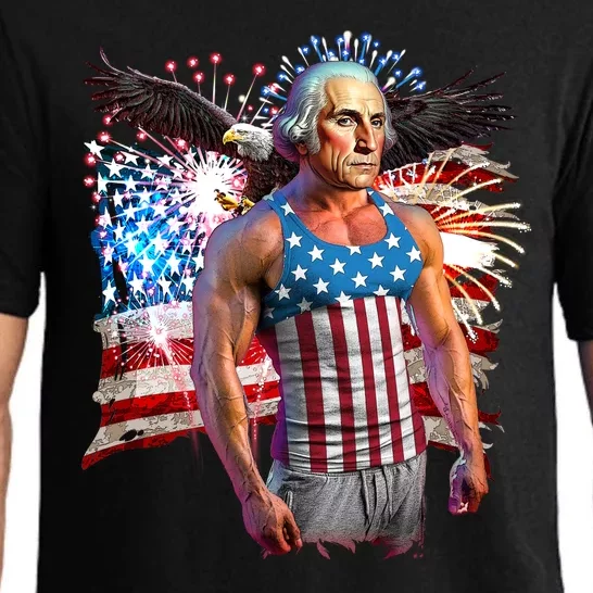 Funny Patriotic Fourth Of July Buff George Washington Pajama Set