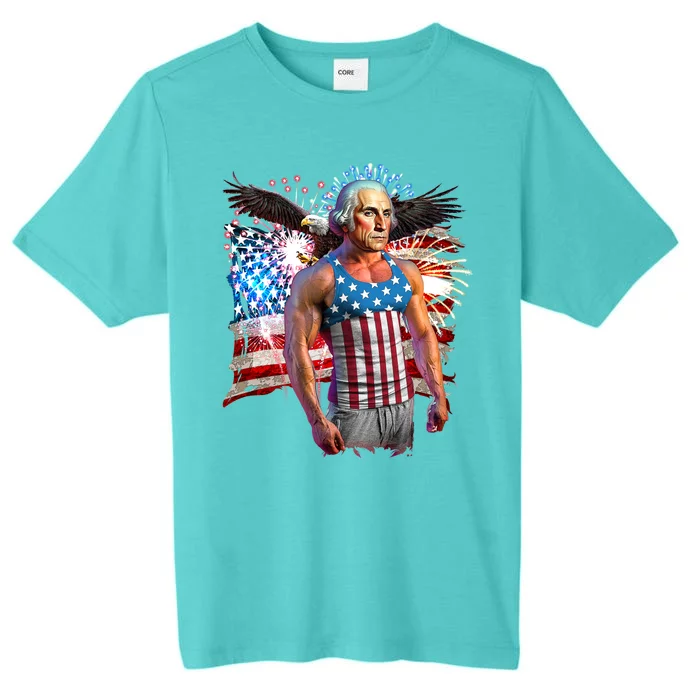 Funny Patriotic Fourth Of July Buff George Washington ChromaSoft Performance T-Shirt