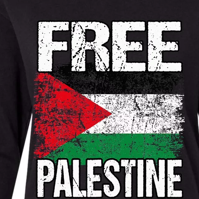 Free Palestine Flag Save Gaza Strip Palestinian Womens Cotton Relaxed Long Sleeve T-Shirt