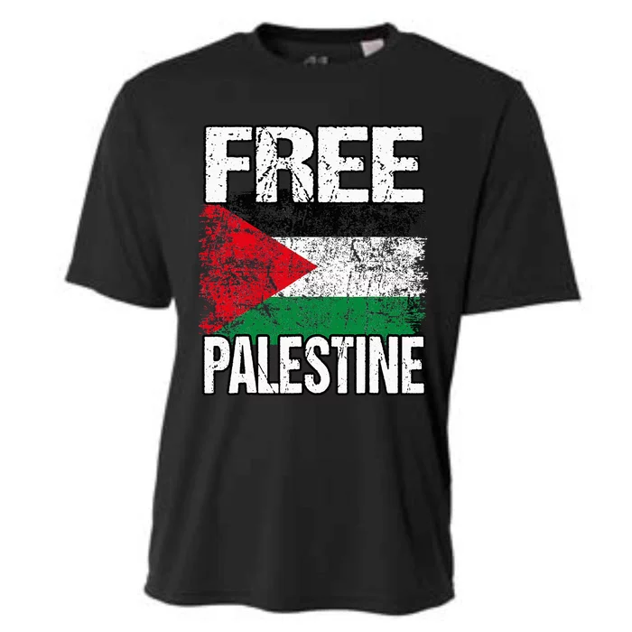 Free Palestine Flag Save Gaza Strip Palestinian Cooling Performance Crew T-Shirt