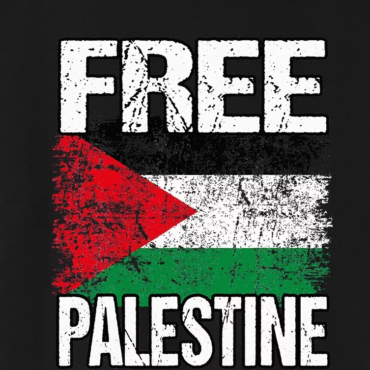 Free Palestine Flag Save Gaza Strip Palestinian Women's Crop Top Tee