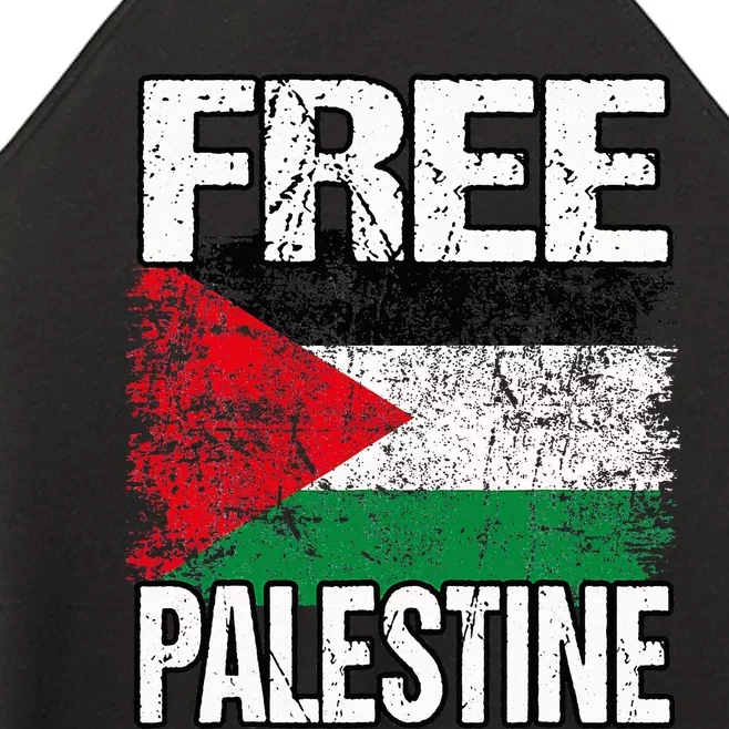 Free Palestine Flag Save Gaza Strip Palestinian Women’s Perfect Tri Rocker Tank