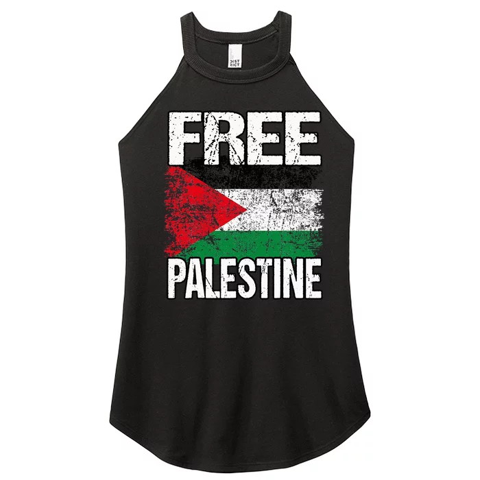 Free Palestine Flag Save Gaza Strip Palestinian Women’s Perfect Tri Rocker Tank