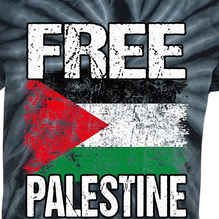 Free Palestine Flag Save Gaza Strip Palestinian Kids Tie-Dye T-Shirt