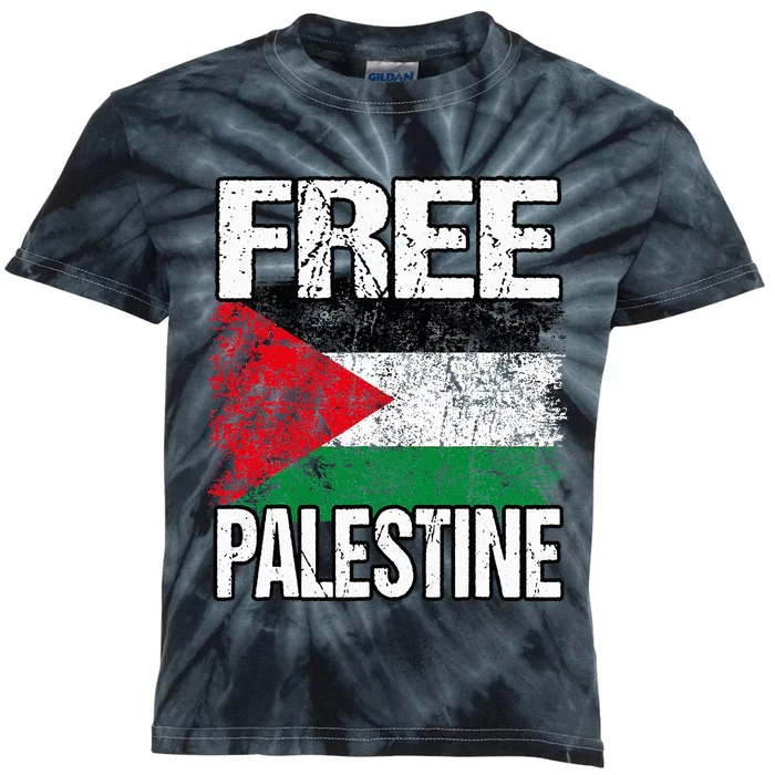 Free Palestine Flag Save Gaza Strip Palestinian Kids Tie-Dye T-Shirt