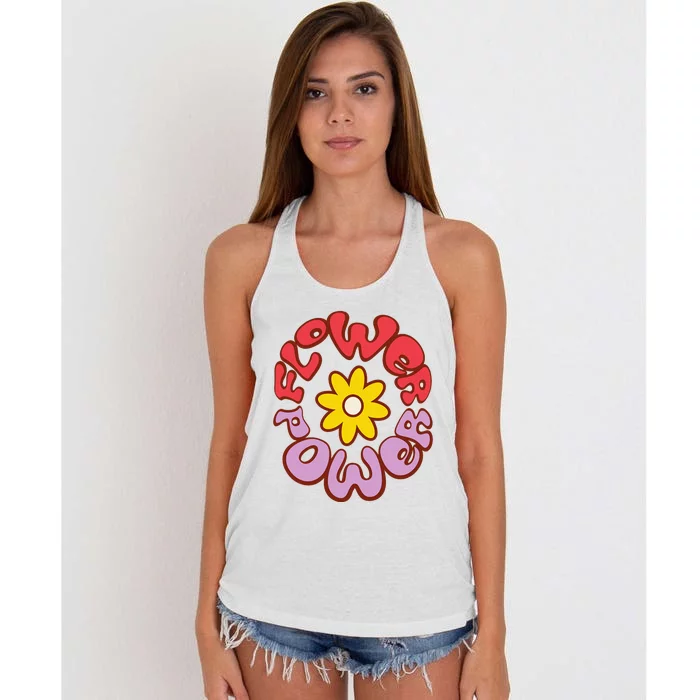 Flower Power Women's Knotted Racerback Tank