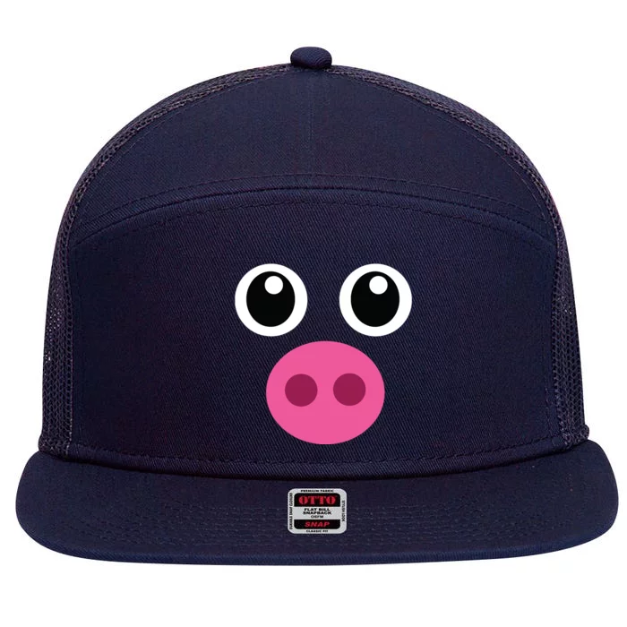 Funny Pig Face Shirts Swine Halloween Costume Gift 7 Panel Mesh Trucker Snapback Hat