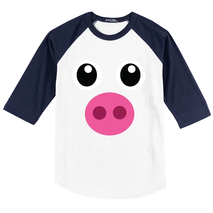 Funny Pig Face Shirts Swine Halloween Costume Gift Baseball Sleeve Shirt